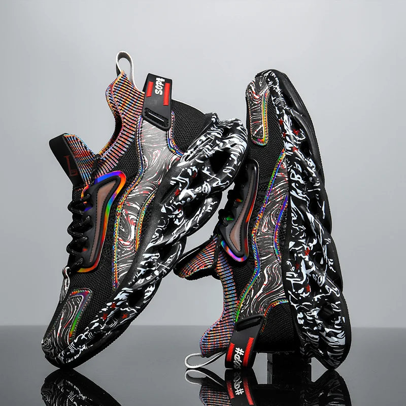 Men's Patterned Lace-Up Sneakers