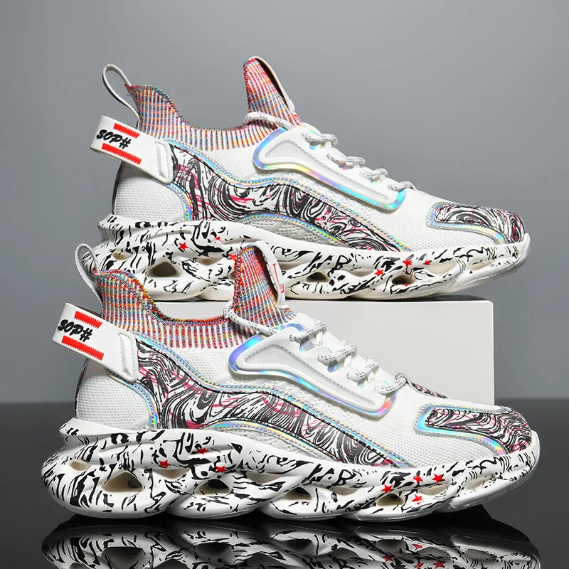 Men's Patterned Lace-Up Sneakers