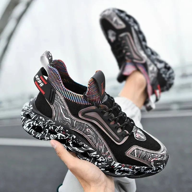 Men's Patterned Lace-Up Sneakers