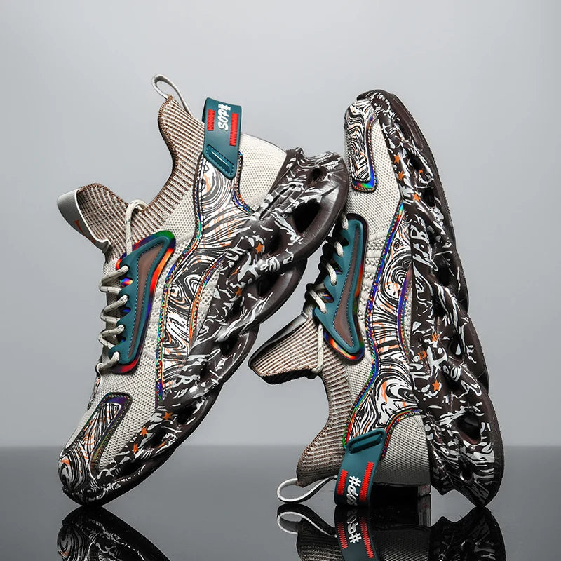 Men's Patterned Lace-Up Sneakers