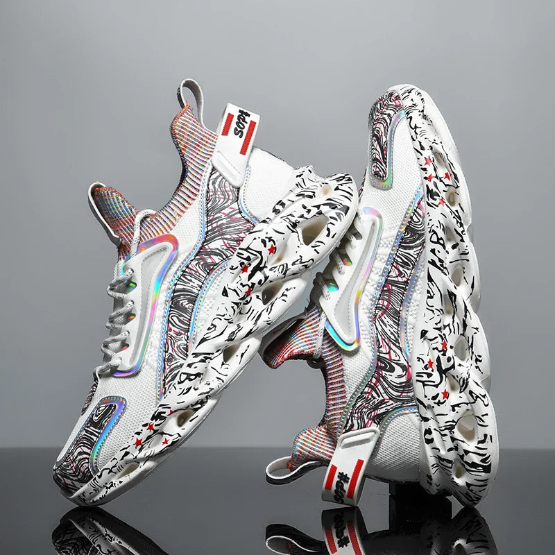 Men's Patterned Lace-Up Sneakers