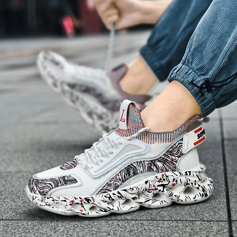 Men's Patterned Lace-Up Sneakers