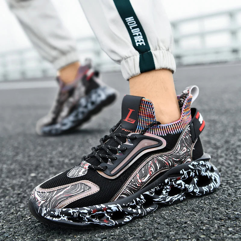 Men's Patterned Lace-Up Sneakers