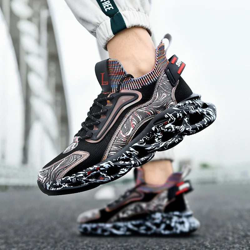 Men's Patterned Lace-Up Sneakers