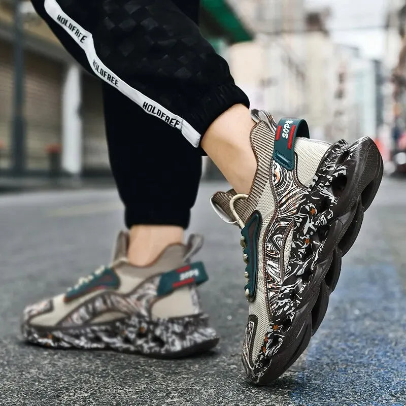 Men's Patterned Lace-Up Sneakers