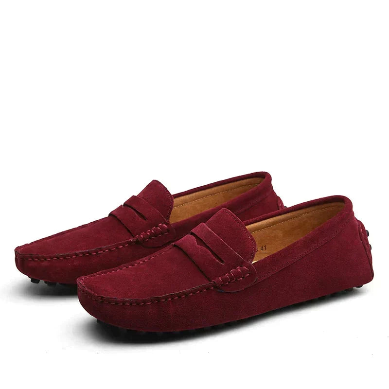 Men's Suede Moc Toe Driving Loafers