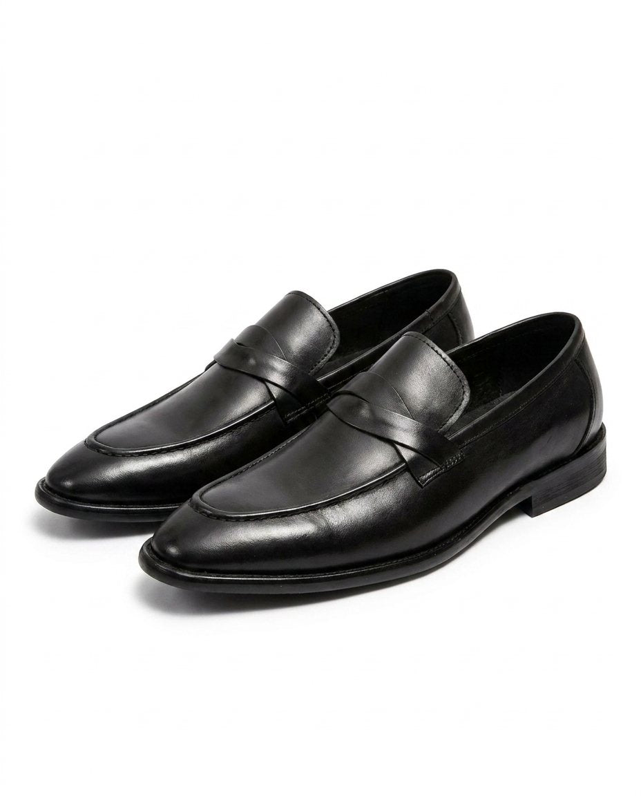 Men's Leather Raised Sole Penny Loafers