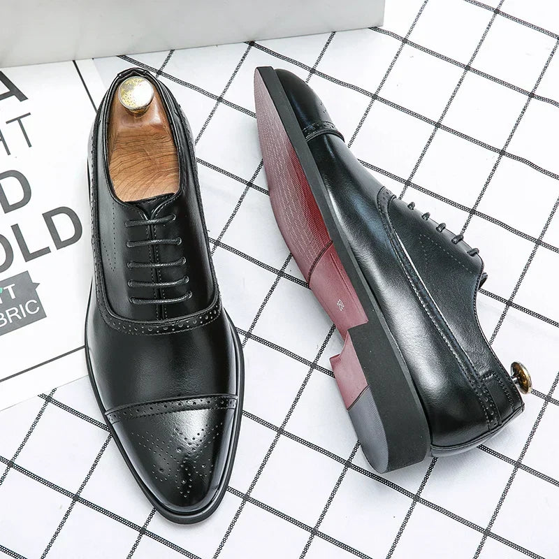 Men's Perforated Cap Toe Oxford Shoes