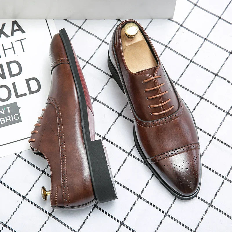 Men's Perforated Cap Toe Oxford Shoes