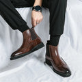 Men's Leather Wingtip Chelsea Boots