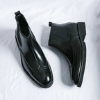 Men's Leather Wingtip Chelsea Boots