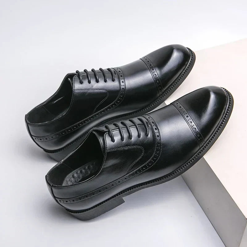 Men's Perforated Leather Oxford Shoes