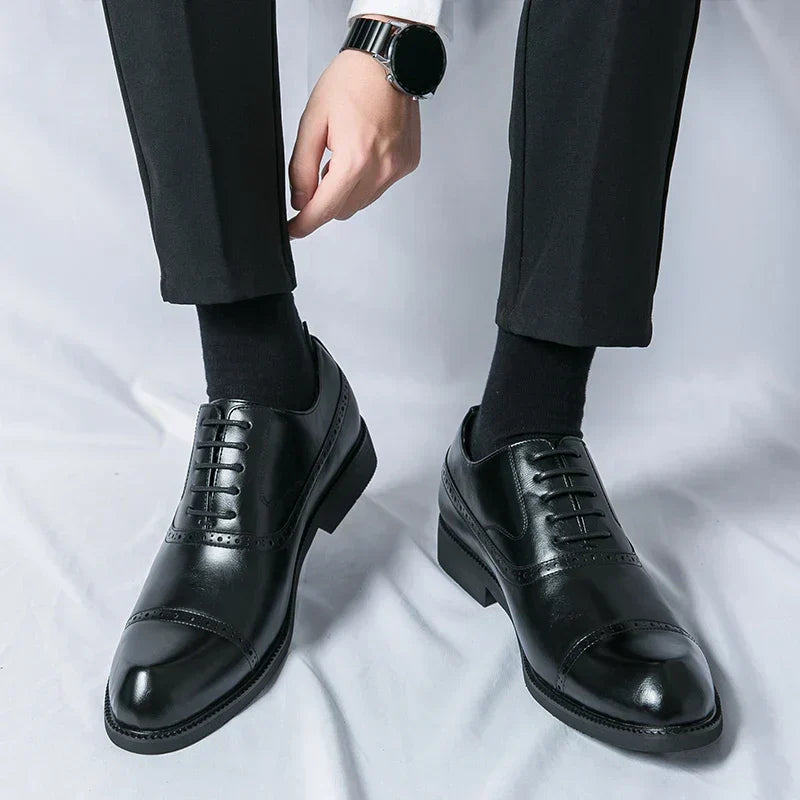 Men's Perforated Leather Oxford Shoes
