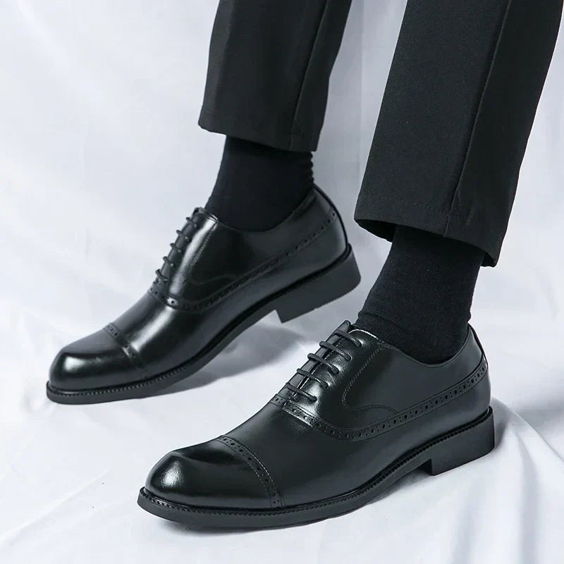 Men's Perforated Leather Oxford Shoes