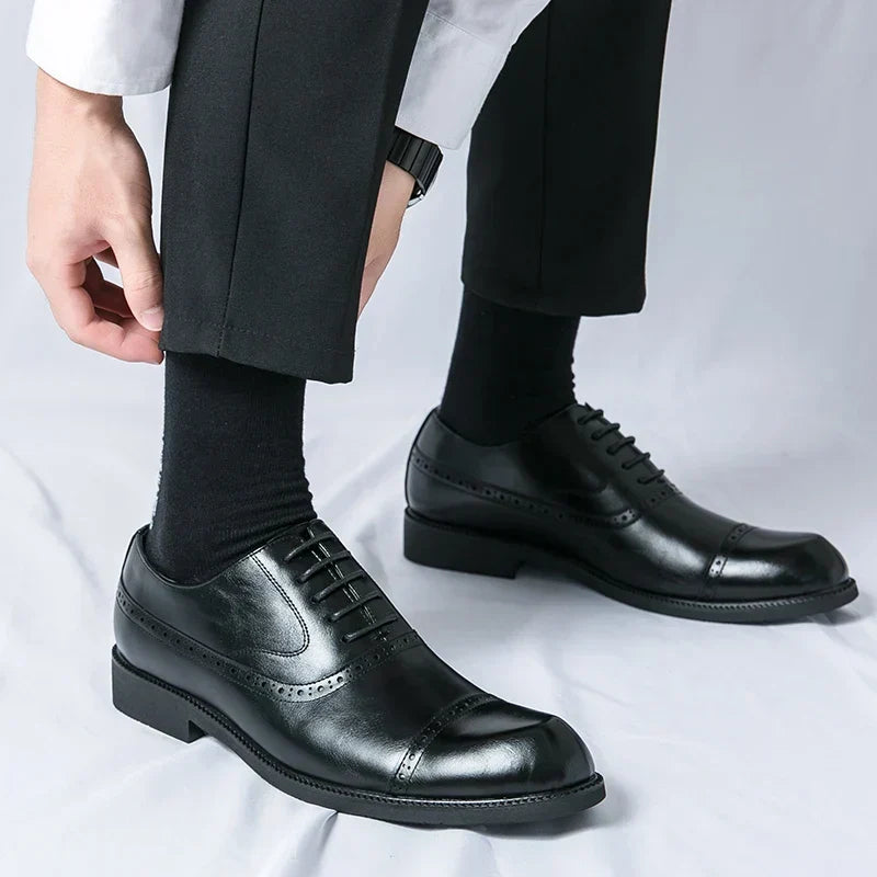 Men's Perforated Leather Oxford Shoes
