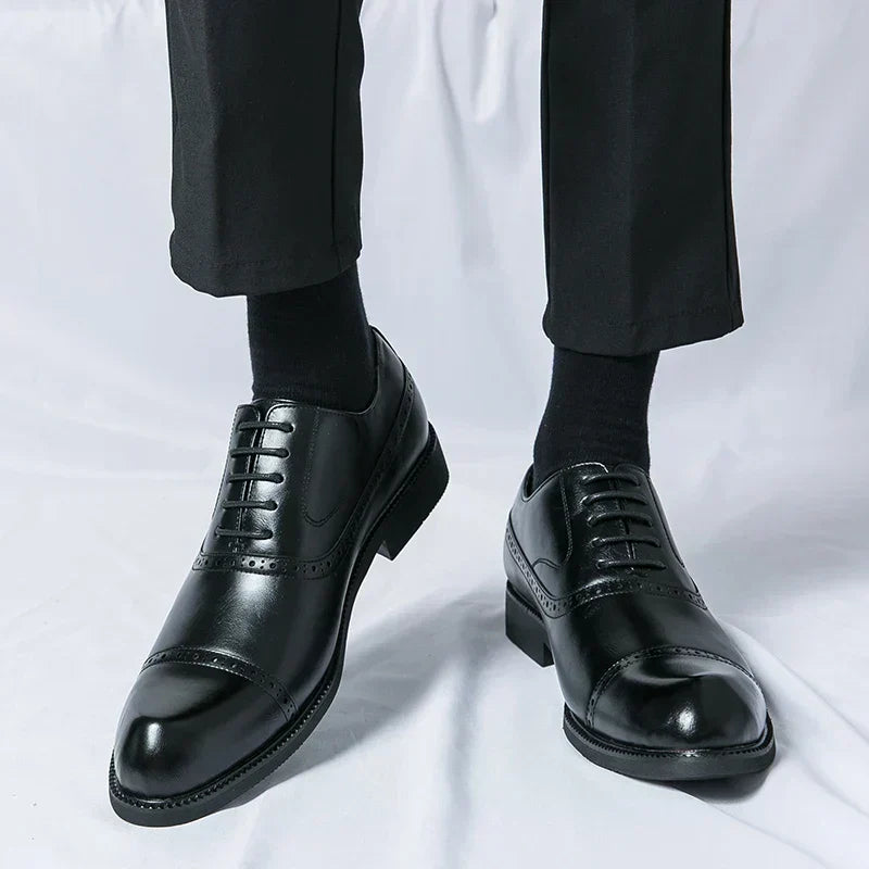 Men's Perforated Leather Oxford Shoes