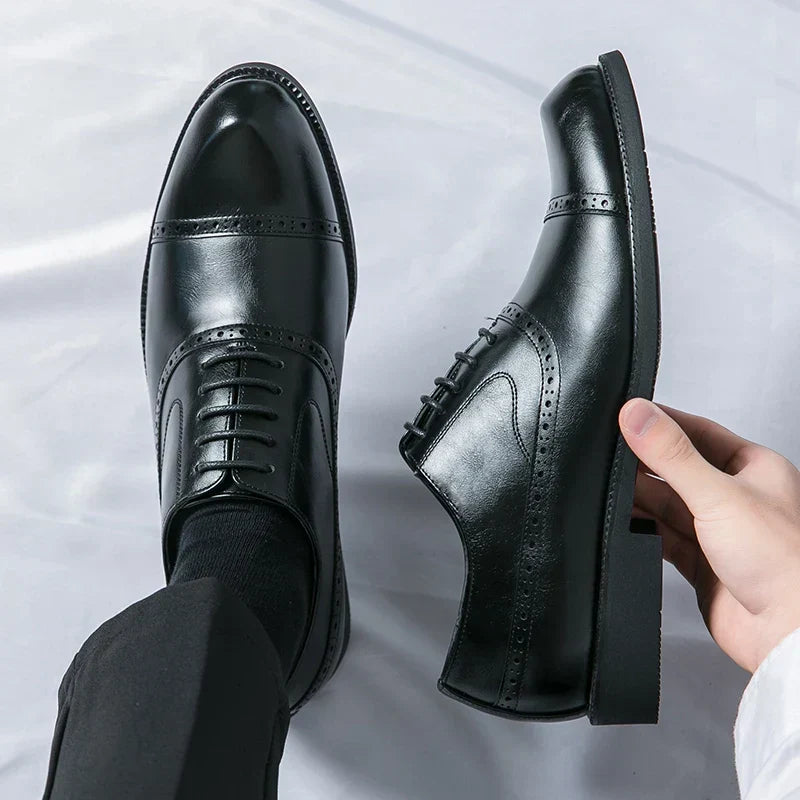 Men's Perforated Leather Oxford Shoes