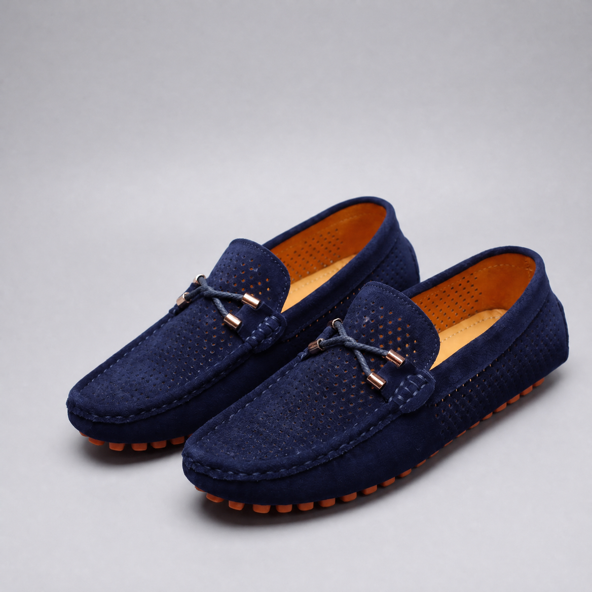 Men's Perforated Suede Driving Loafers