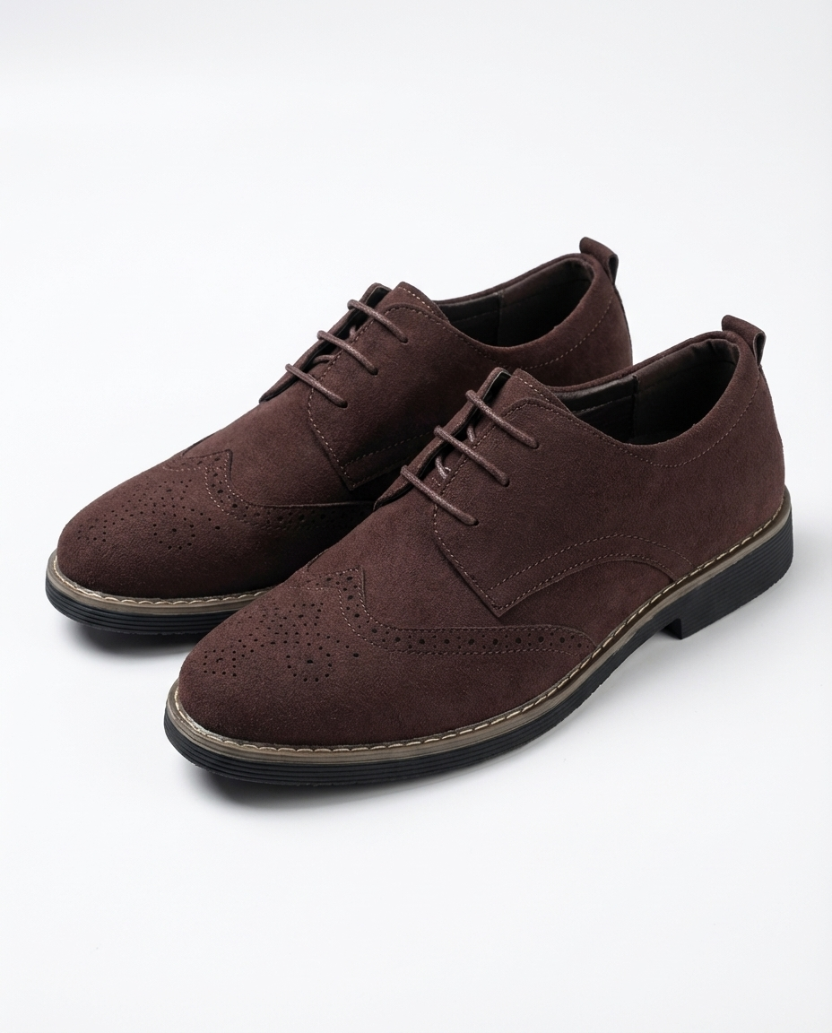 Men's Perforated Wingtip Derby Shoes