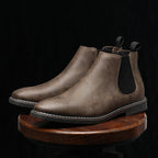 Men's Leather Plain Toe Chelsea Boots