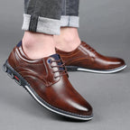 Men's Leather Plain Toe Derby Shoes