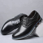 Men's Leather Plain Toe Derby Shoes