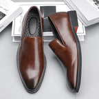 Men's Leather Plain Toe Dress Shoes