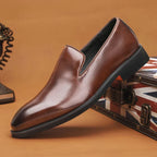 Men's Leather Plain Toe Dress Shoes