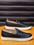 Men's Leather Platform Penny Loafers