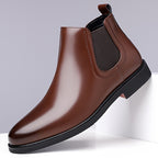 Men's Leather Stacked Chelsea Boots