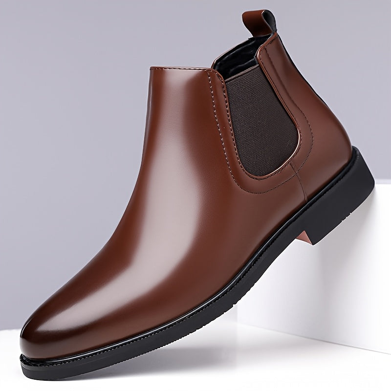 Men's Leather Stacked Chelsea Boots