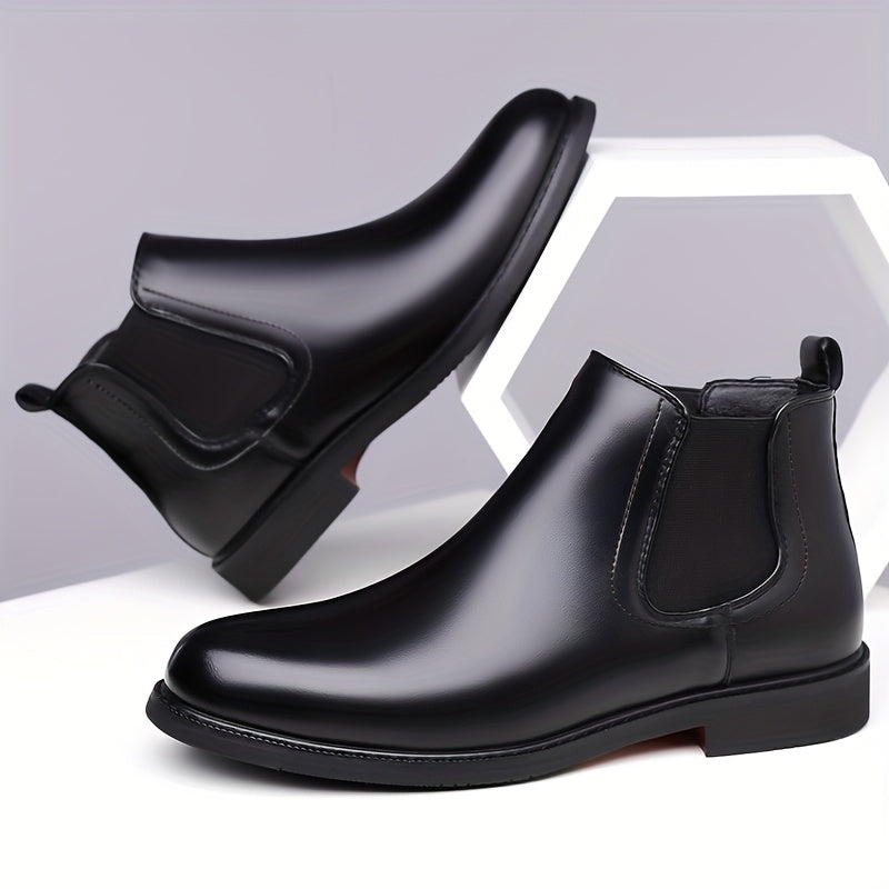 Men's Leather Stacked Chelsea Boots