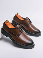Men's Leather Round Toe Derby Shoes