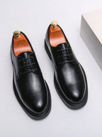 Men's Leather Round Toe Derby Shoes