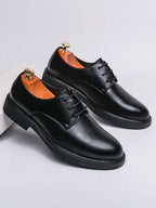 Men's Leather Round Toe Derby Shoes