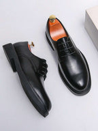 Men's Leather Round Toe Derby Shoes