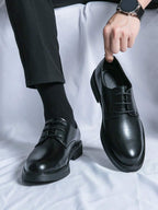 Men's Leather Round Toe Derby Shoes