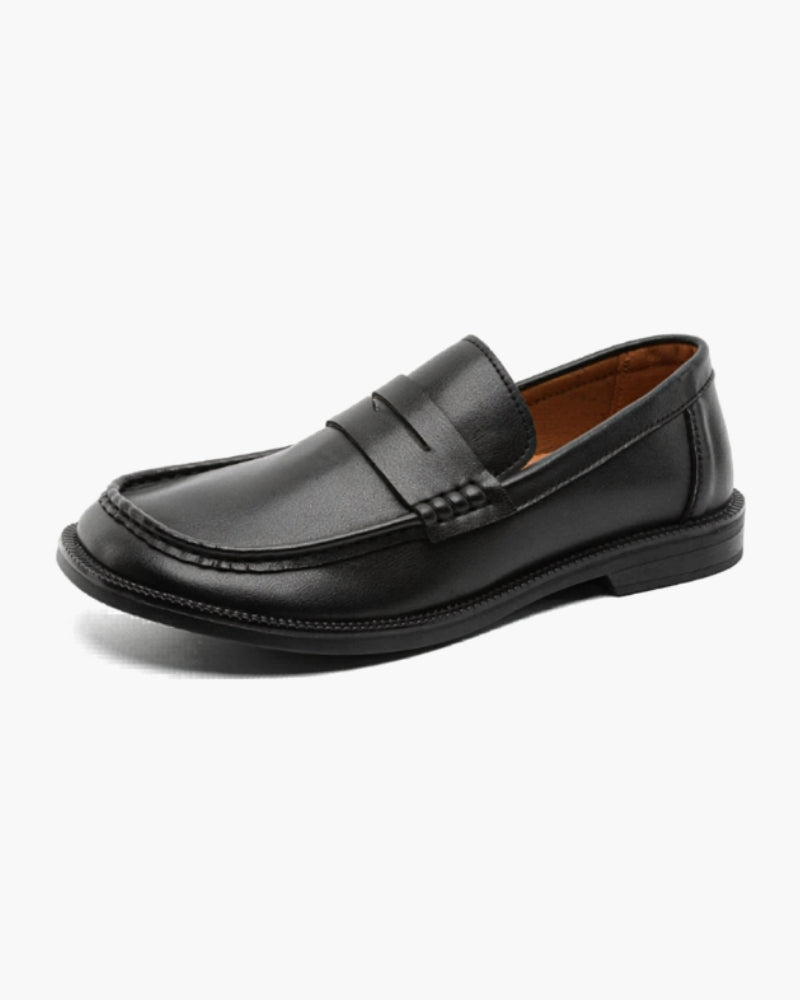 Men's Leather Moc Toe Penny Loafers