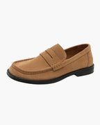 Men's Leather Moc Toe Penny Loafers