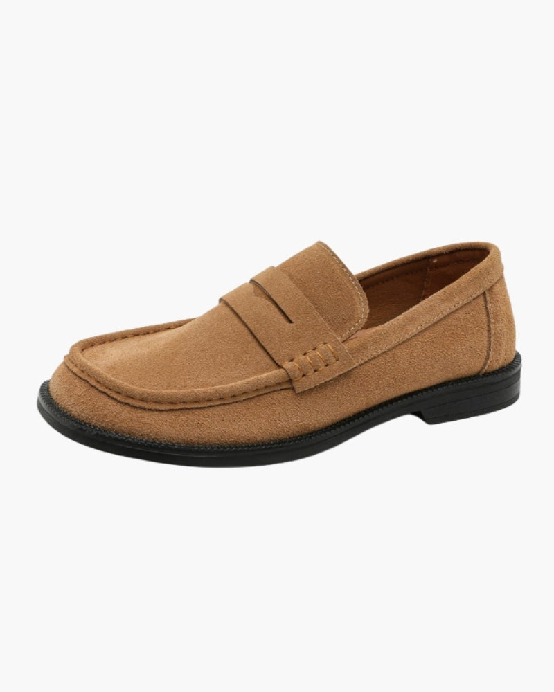 Men's Leather Moc Toe Penny Loafers