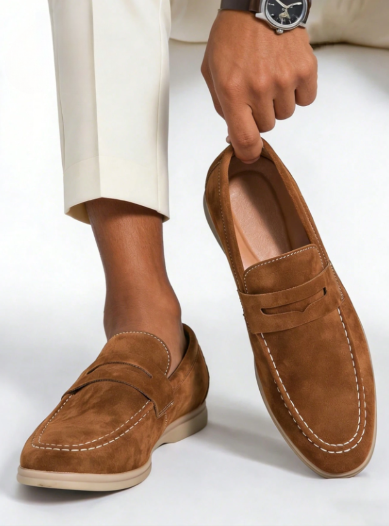 Men's Round Toe Penny Loafers