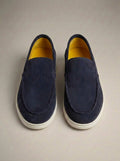 Men's Suede Stitched Apron Toe Loafers