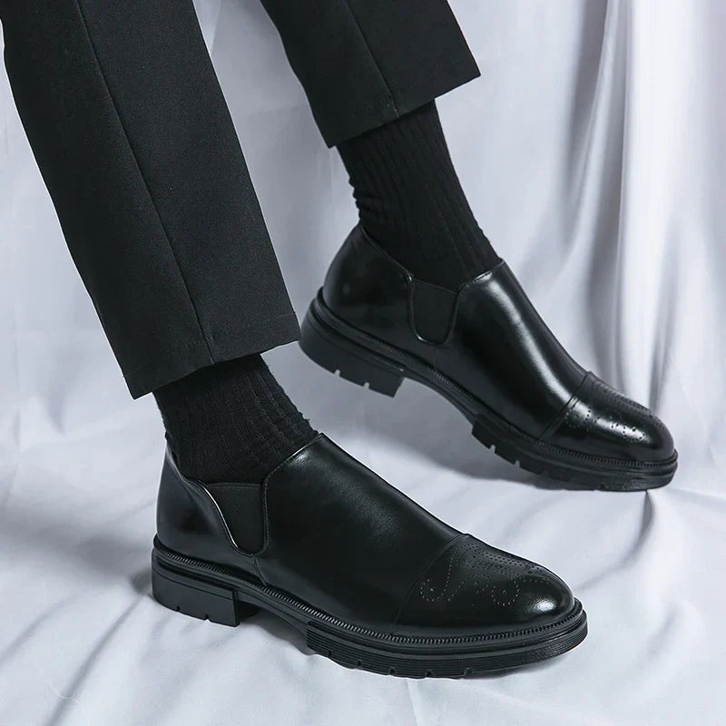 Men's Slip-On Brogue Dress Shoes