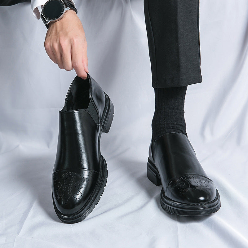 Men's Slip-On Brogue Dress Shoes