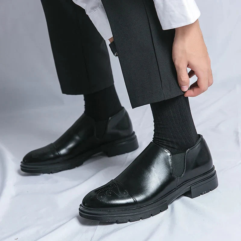 Men's Slip-On Brogue Dress Shoes