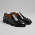 Men's Stacked Leather Penny Loafers