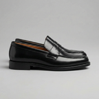 Men's Stacked Leather Penny Loafers