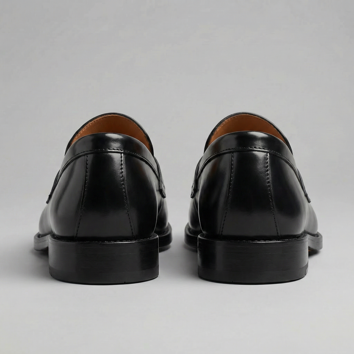 Men's Stacked Leather Penny Loafers
