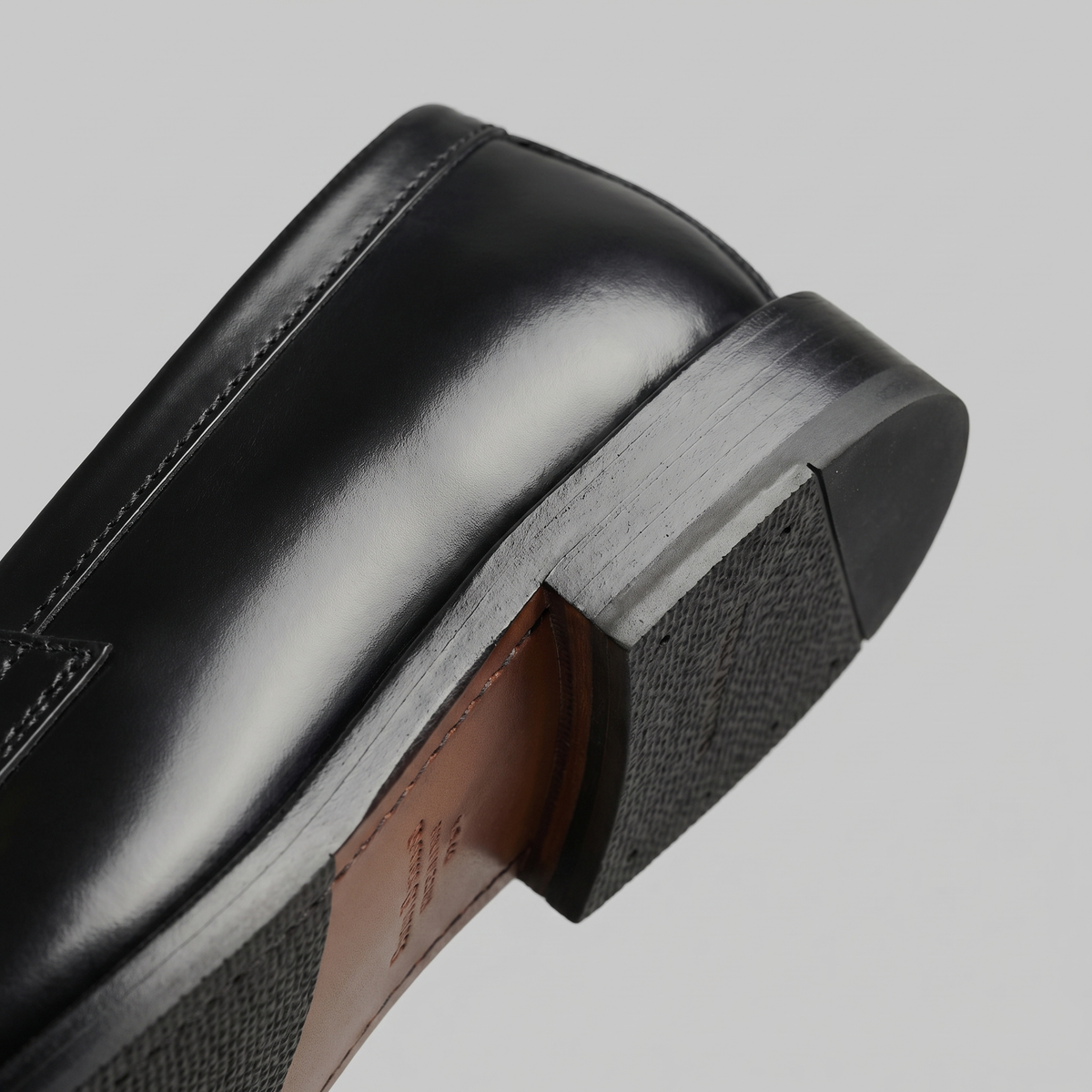 Men's Stacked Leather Penny Loafers