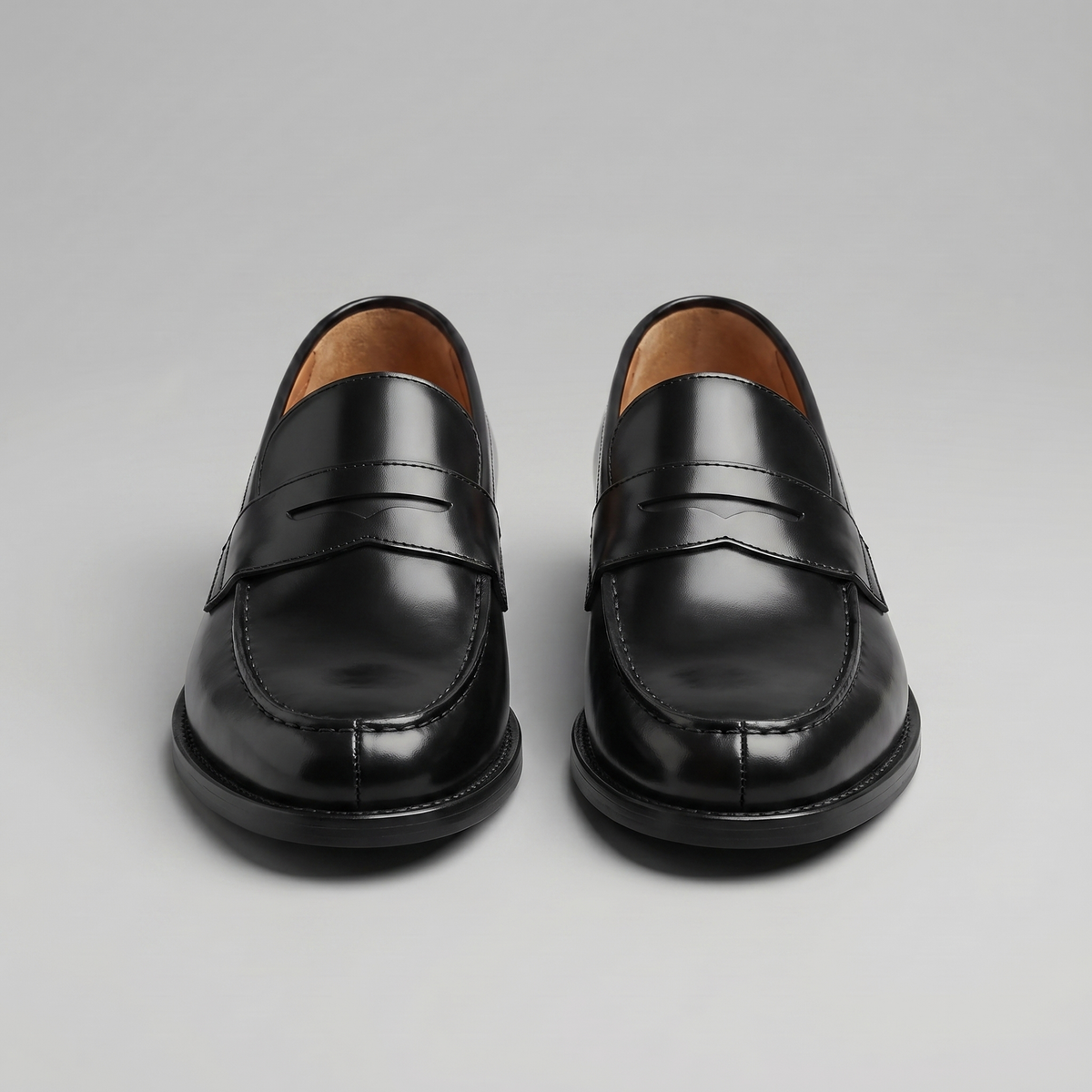 Men's Stacked Leather Penny Loafers